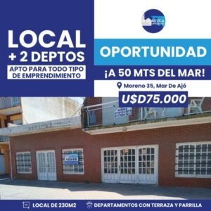 Local + 2 Departamentos – 50 Mts Del Mar